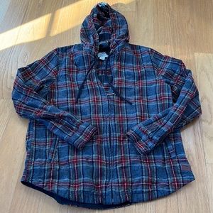 L.L. Bean scotch plaid flannel shirt size small relaxed zip hoodie